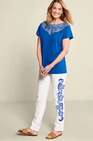 Luella Linen Blend Lace Tee