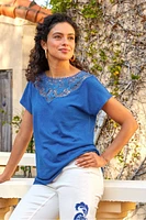 Luella Linen Blend Lace Tee