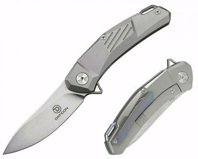 Defcon Ulu Manual Knife Frame Lock Gray Titanium [3.5" Plain Stonewash] TF3217