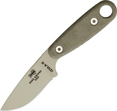 ESEE Izula II Fixed Blade Knife Tan Micarta [2.875" Plain Tan] Drop Point Desert Tan Kit