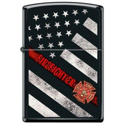 Firefighter Thin Red Line Flag Zippo