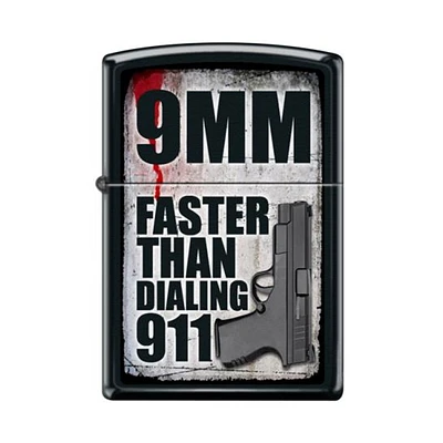 9mm Faster Than Dialing 911 Zippo