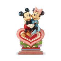 Disney Mickey & Minnie Sitting on Heart Statue Jim Shore