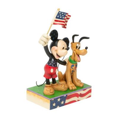 Disney Micky Mouse and Pluto Patriot Statue Jim Shore