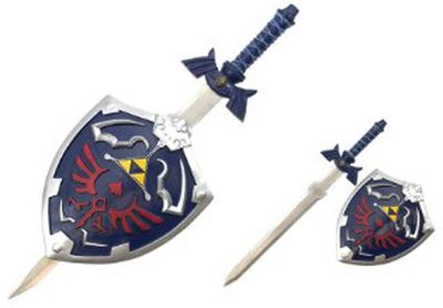 Zelda Shield with Sword Blue Wall Display