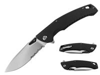 Stec Black G-10 Ball Bearing Flipper Pocket Knife Serrated