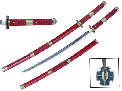 Katana rouge forgé acier 1045