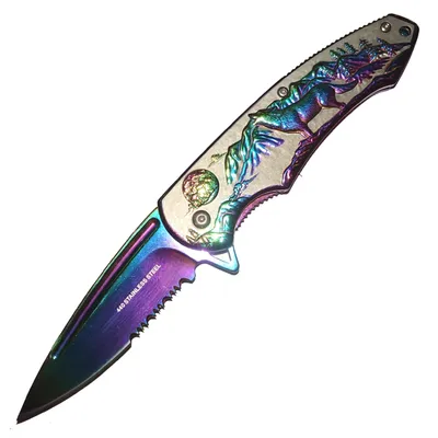 Howling Wolf Rainbow AO Pocket Knife