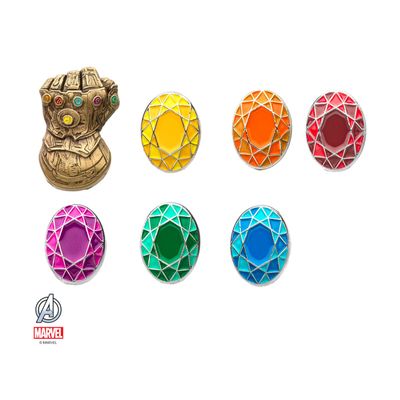 Avengers Infinity Gauntlet & Stones Set of 7 Color Lapel Pin