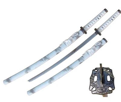 White Grey Smoke Samurai Sword