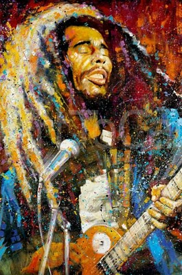 Bob Marley Paint Splash Music Poster