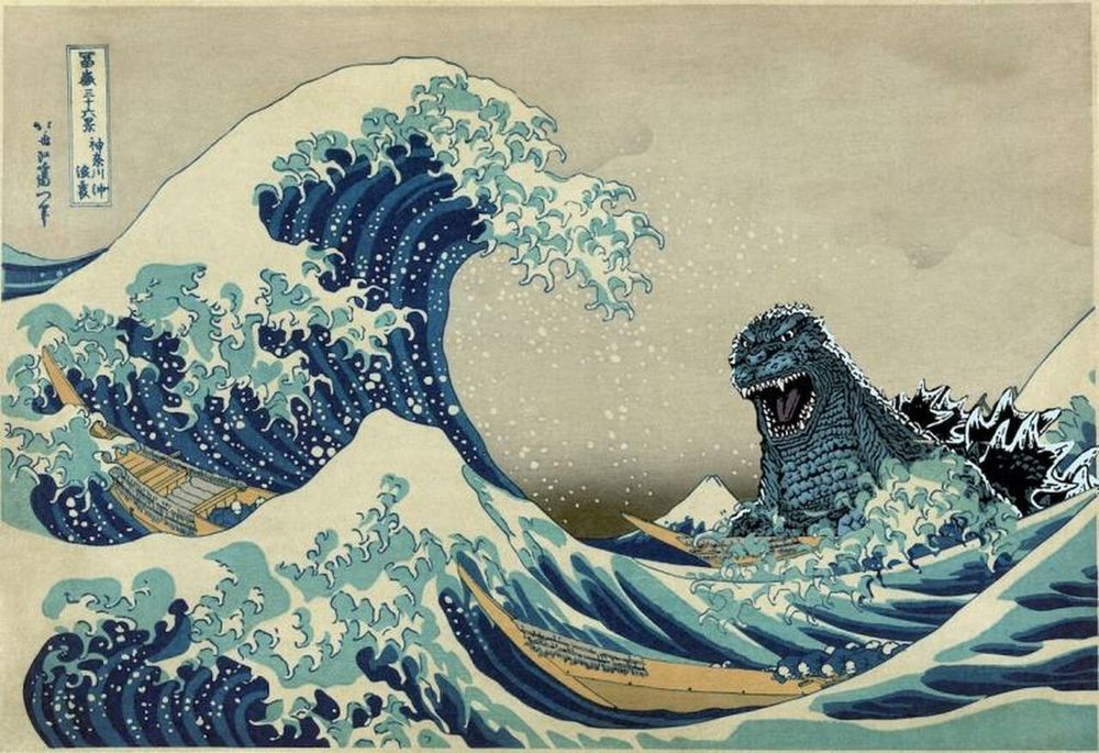 Godzilla Vs The Great Wave Movie Poster