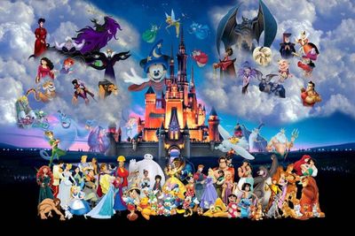 Disney Magic Kingdom Group Cartoon Poster