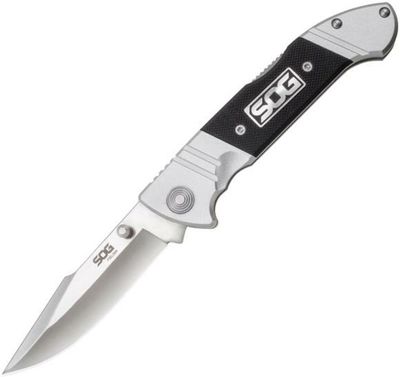 SOG Fielder Folding Knife Black G-10 [3.30" Satin 5Cr15MoV]