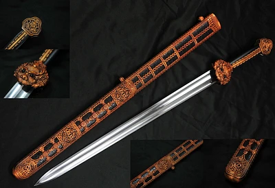 38.5" Yong-Le's Chinese Sword 75Mn Spring Steel Hand Forge