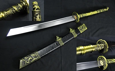 40" Kangxi War Saber Chinese Sword 75Mn Spring Steel Hand Forge