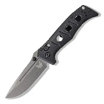 Benchmade Mini Adamas Folding Knife AXIS Lock Black G-10 [3.30" Gray Cru-wear] 273GY-1