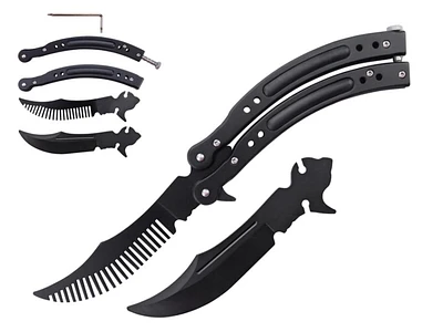 Butteryfly Training Knife Curve (Black) with Comb/Trainer Blade