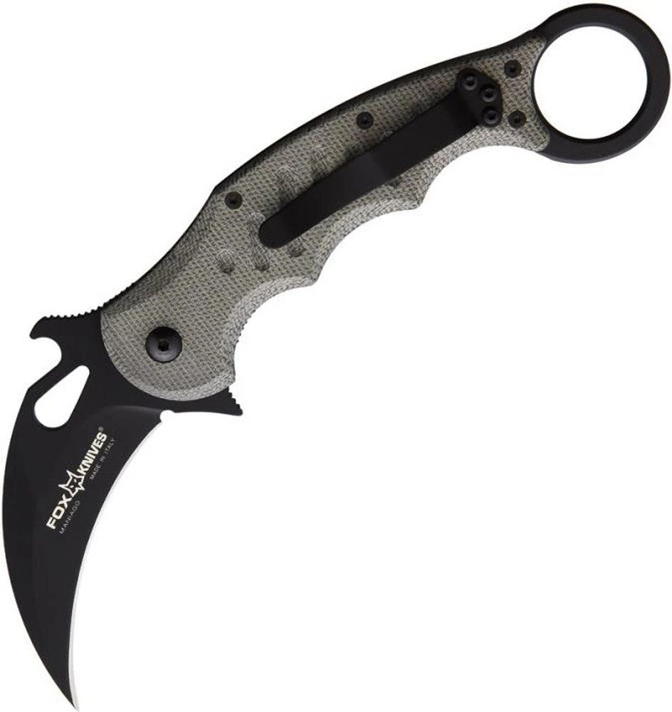 Fox Knives Karambit Manual Knife Liner Lock Green Micarta [3.10" Plain N690] Hawkbill 479 MI