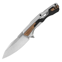 Kershaw Endgame Folding Knife Frame Lock Black Stainless Steel GFN [3.25" Stonewash D2] Drop Point