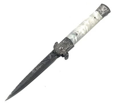 Milano Style ( Marble) Stiletto A/O Pocket Knife