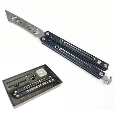 IK Balisong Trainer Butterfly Black (Trainer) 10" Aluminum Handle