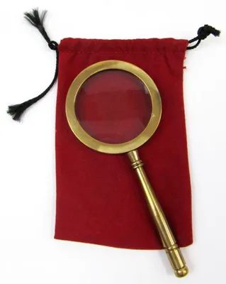 Magnifying Glass with Red Velvet Pouch 4.25" Length