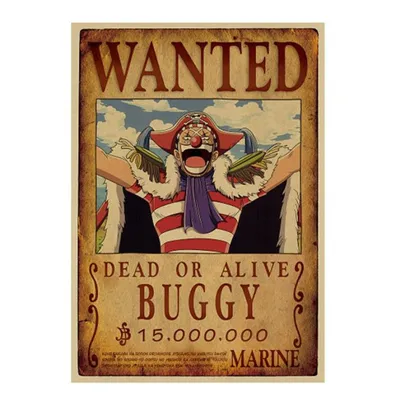 Print - One Piece Wanted Poster (BUGGY) 15,000,000