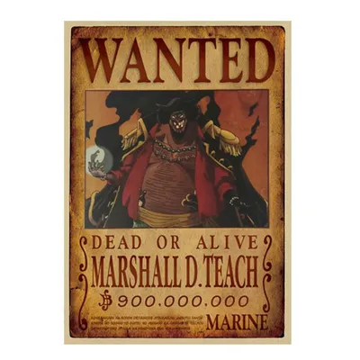 Print - One Piece Wanted Poster (MARSHALL D TEACH) aka Black Beard 900,000,000