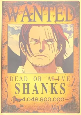 Print - One Piece Wanted Poster (SHANKS) 4,048,900,00