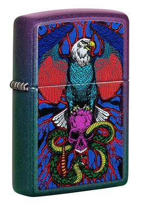 Eagle, Snake & Skull Design (Color) Zippo