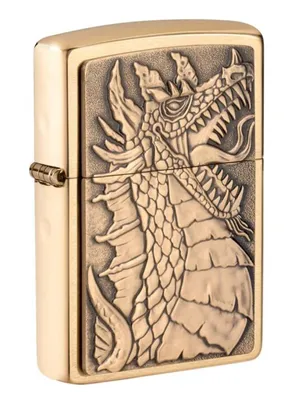 Brass Dragon Emblem (Brushed Brass) Zippo