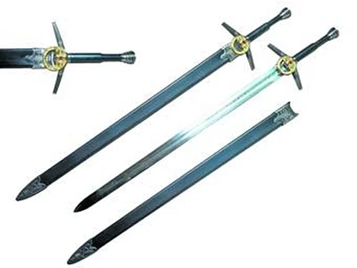 The Witcher TV Series (Silver Sword of Geralt) with Black Hard Scabbard