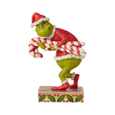 Disney Dr. Seuss Grinch Stealing Candy Canes Statue Jim Shore