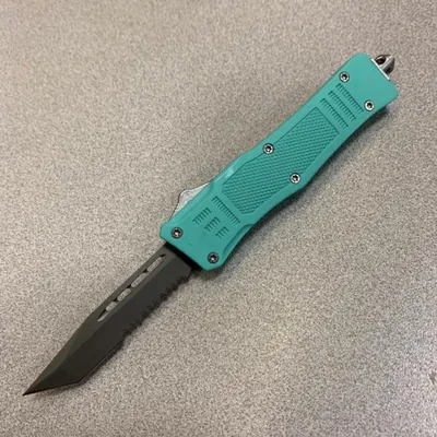 Small Covert Ops OTF (TEAL) Tanto Serrated