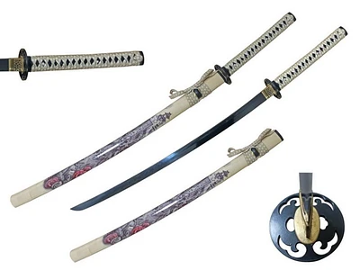 Rose Samurai Warrior Scabbard Sword BK Wrap Handmade (1045 Carbon Steel) Sharp