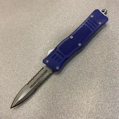 Small Covert Ops OTF (PURPLE) Double Half Serrated Edge