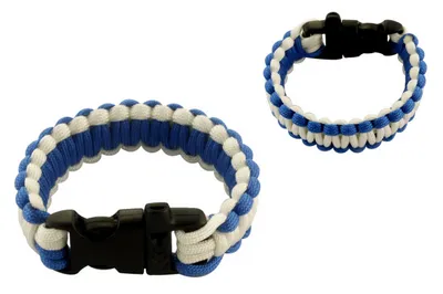 Paracord Bracelet 9" (Blue & White Air Force) Type III / 550 lbs.