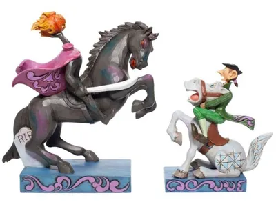 The Legend of Sleepy Hollow Headless Horseman & Ichabod Enesco Statue