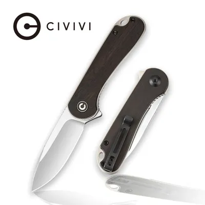 Civivi Conspirator Folding Knife 3.48 Damascus Steel Blade Green Micarta  Handle