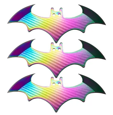 Bat (RAINBOW) Throwing Knives 3pc Set