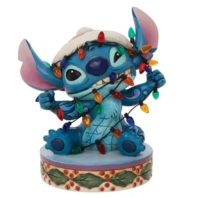 Disney - Stitch Wrapped in Christmas Lights "Lilo & Stitch" (Jim Shore)