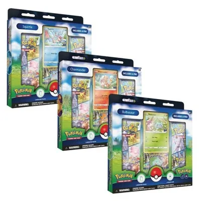 Pokemon TCG: Pokemon GO - Pin Collection (Charmander, Bulbasaur, Squirtle) 1 Random Box