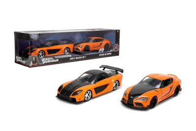 Model Car - 1:32 F&F 9 Han's Mazda RX-7 & Toyota GR Supra (Twin Pack)