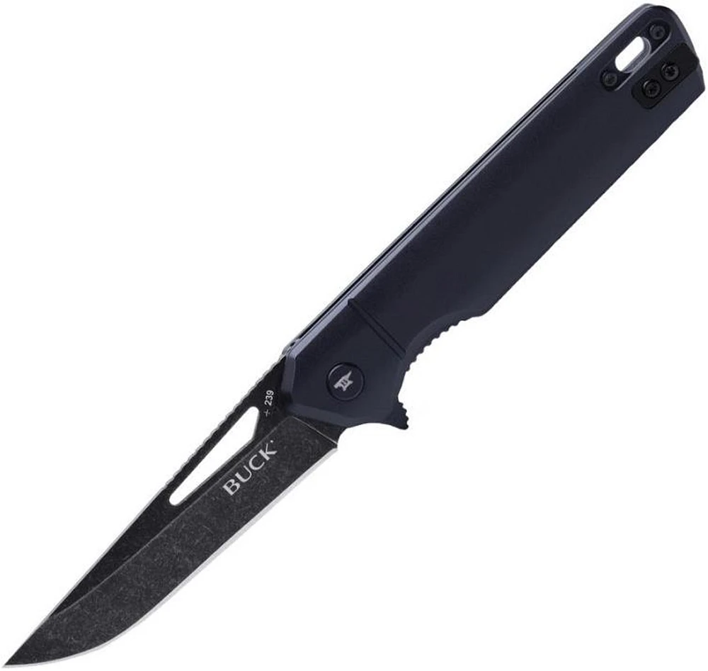 Buck 239 Fusion Liner Lock A/O Knife Black G-10 (3.25" Black Stonewash 7Cr) 0239BKS