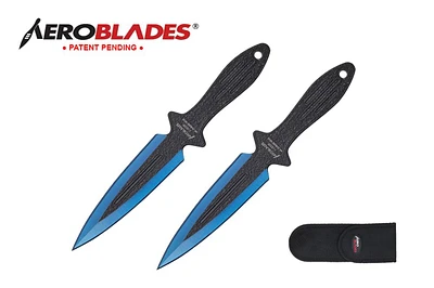 Double Edge Spear ( & Black) Throwing Knife 7.5" (2pc Set