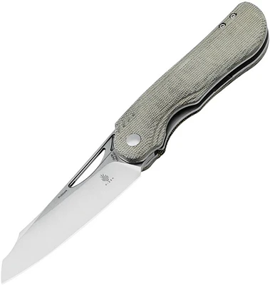 Kobold 2.0 Front Flipper [Green Micarta] Pocket Knife (3.66" Stonewash 154CM) Kizer Cutlery V3542.2C1