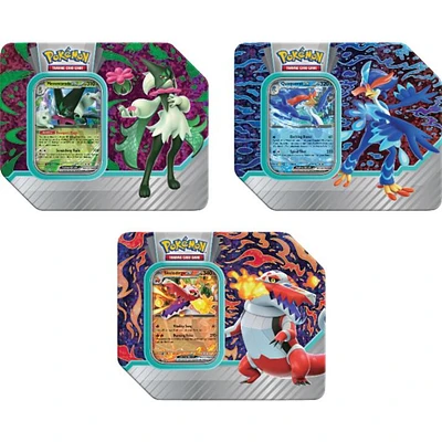 Pokemon TCG: Pokemon Paldea Partners Tin (Meowscarada ex/Skeledirge ex/Quaquaval ex) 1 Random Tin