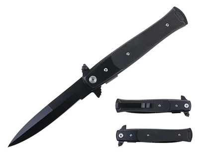 Stiletto Black G-10 (Black Blade) A/O Pocket Knife 9"