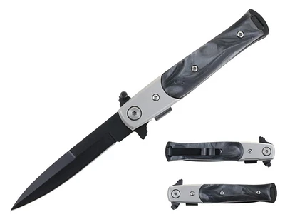 Stiletto Black Pearl (Black Blade) A/O Pocket Knife 7